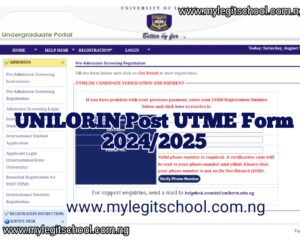 UNILORIN Post UTME Form