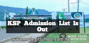 Kogi State Polytechnic Admission List